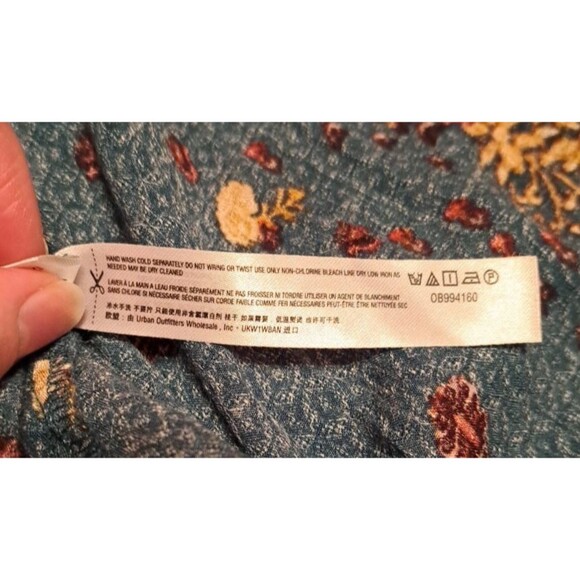 Free People Morning Song Button Front Floral Print Maxi Dress Teal Small - Picture 14 of 14